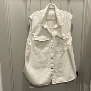 Oversized jean dress vest